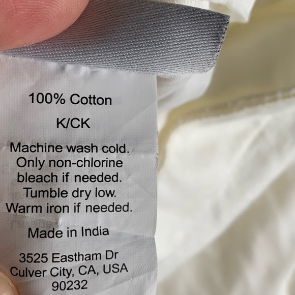 $220 PARACHUTE 100% Cotton KING/CAL Duvet Cover + 2 Pillow Cases Cream - Picture 7 of 16